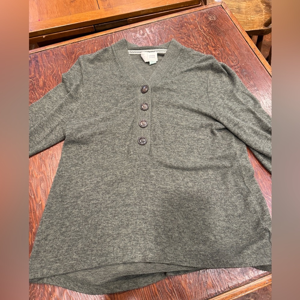 ANTHROPOLOGIE Saturday Sunday V-neck button up sweater - size large - Picture 7 of 10